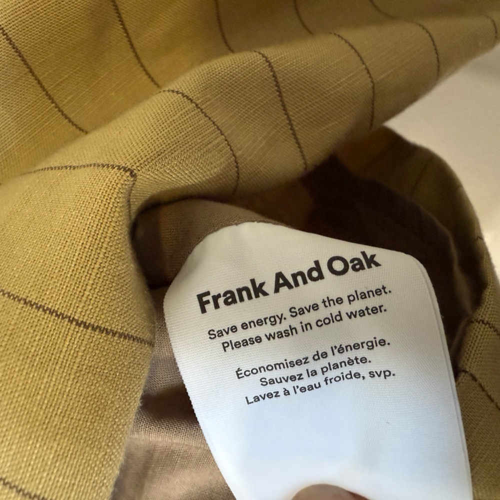 Frank & Oak The Shell linen Lyocell blend striped cropped  top- NWOT- size XL - Picture 5 of 7